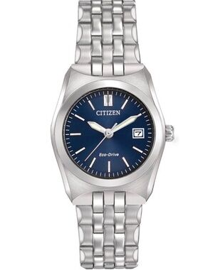 Citizen Eco-Drive Stainless Steel Watch with Blue Dial Womens Watch